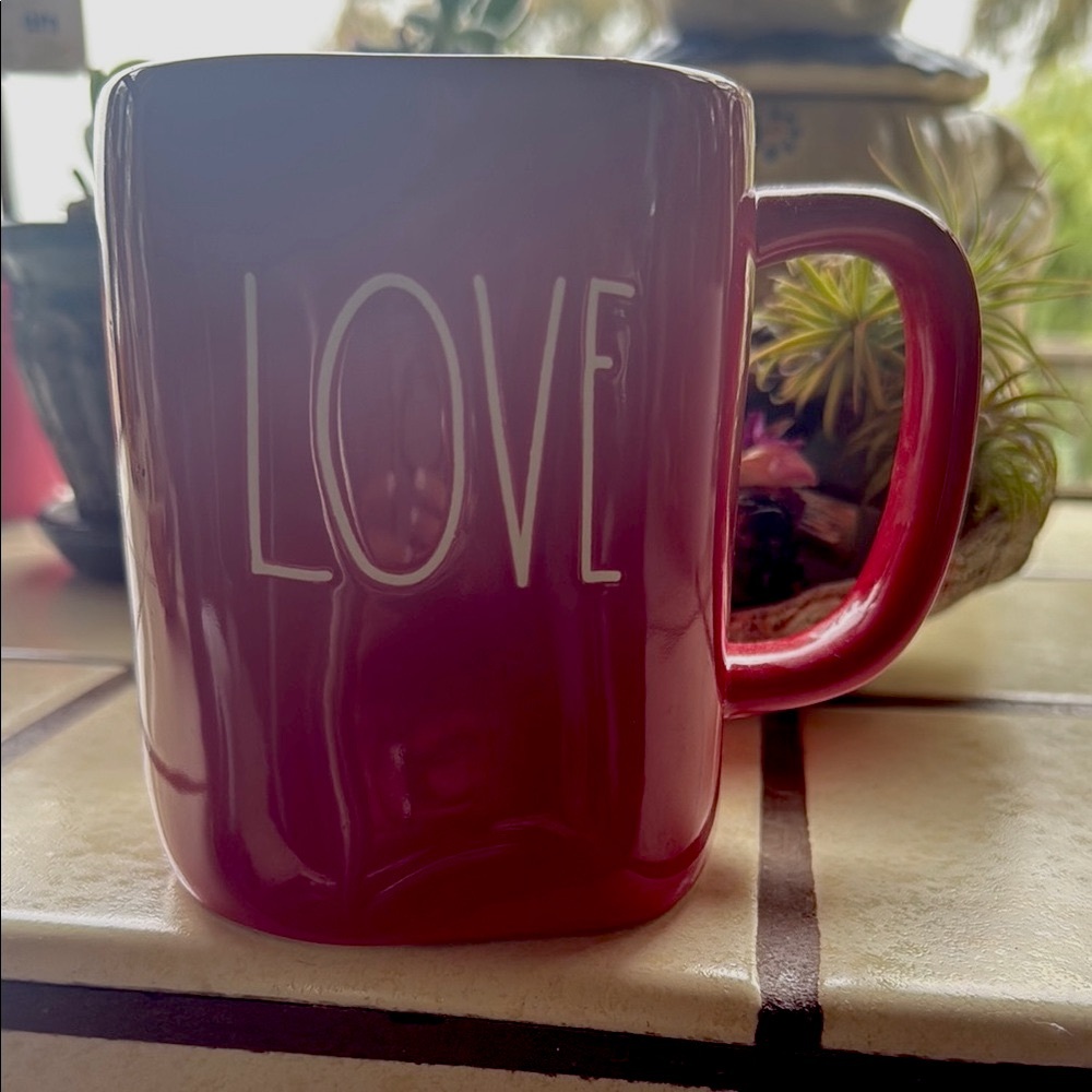 Rae Dunn Red Love Ceramic Mug Dining Collection